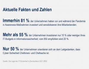 Abbildung der Lage der IT-Sicherheit in Deutschland in Fakten und Zahlen.