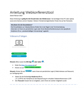 Anleitung Webkonferenztool