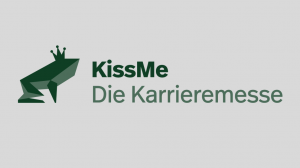 Logo KISS ME - Die Karrieremesse, links ein Frosch abgebildet